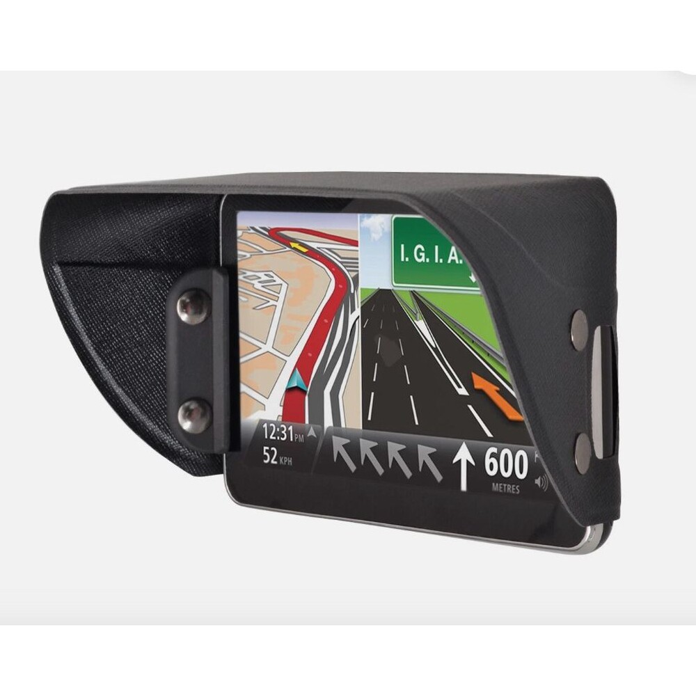 Universal PU Leather Sun Shade Glare Visor Shield for Car GPS Navigator 5" EUC